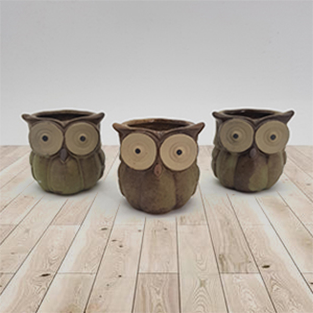 3Pcs/Set Creative Ceramic Owl Shape