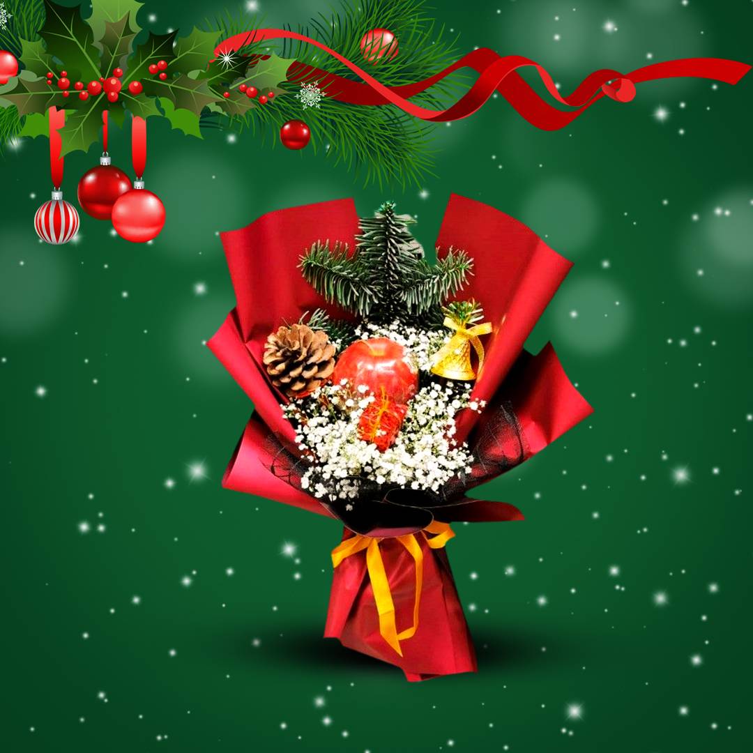 Christmas Covered Flower Bouquet