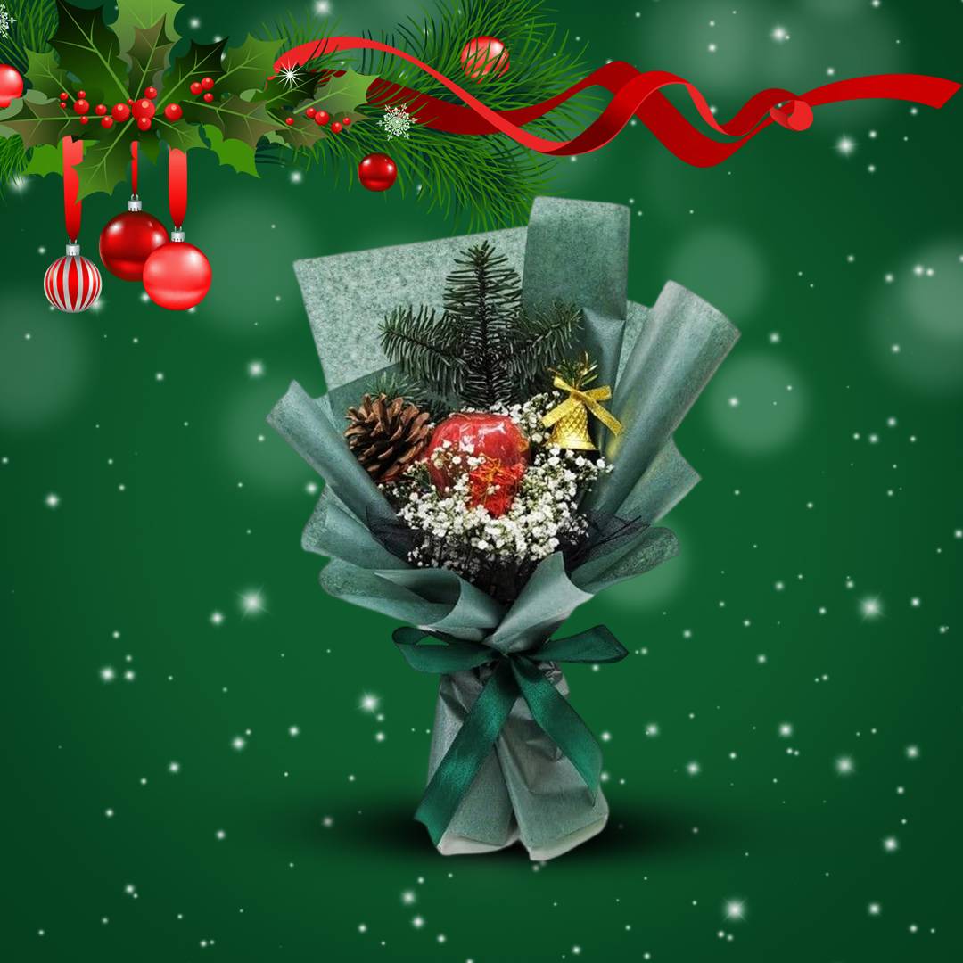 Christmas Green Themed Bouquet | Flower Gift Center