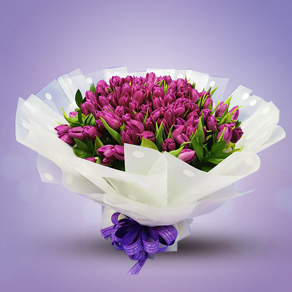 Purple Big Tulip Bouquet