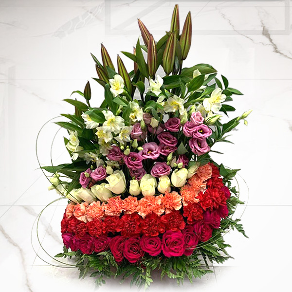 Classic Shape 4 Layer Floral Arrangement | Flower Gift Center