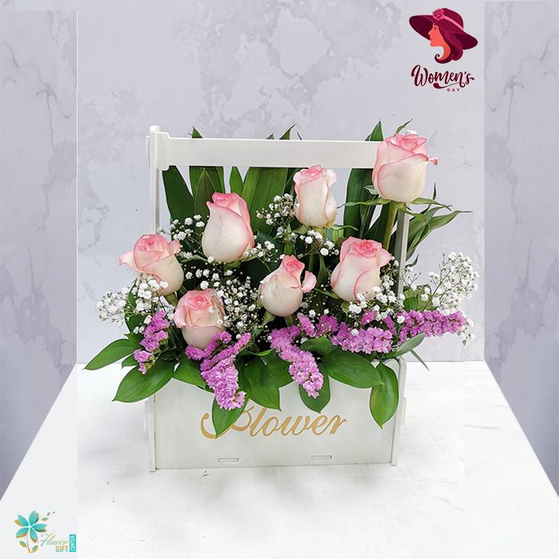 Happy Valentine's Day Flowers Basket | Flower Gift Center