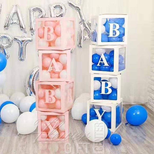 Baby Boy Baby Girl Box Gift With Balloon | Flower Gift Center