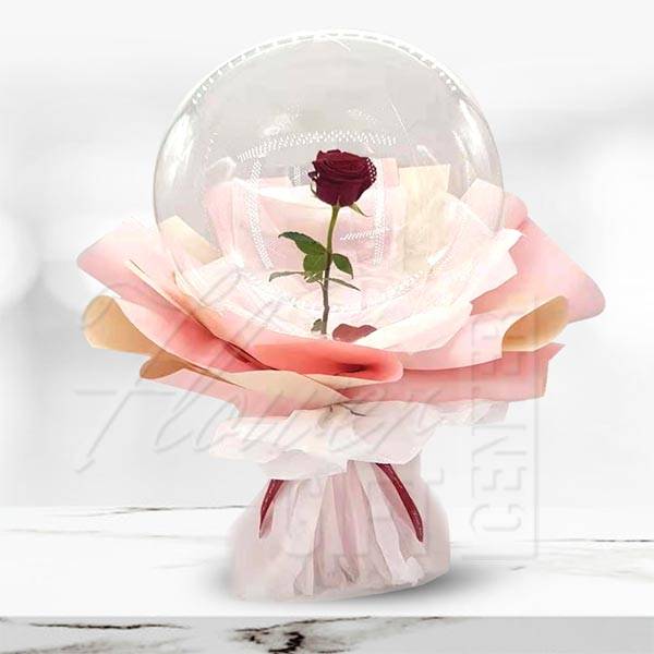 Bobo Balloon With Rose | Flower Gift Center