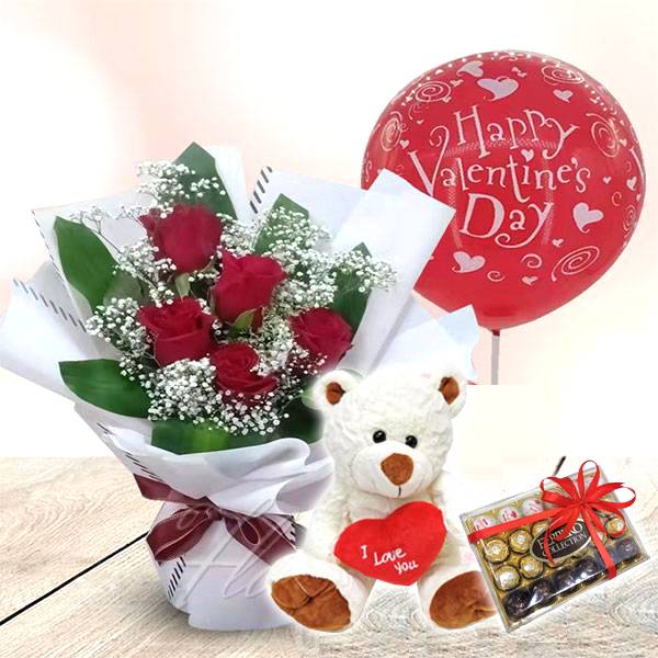 Red Rose Bouquet with Chocolate Combo