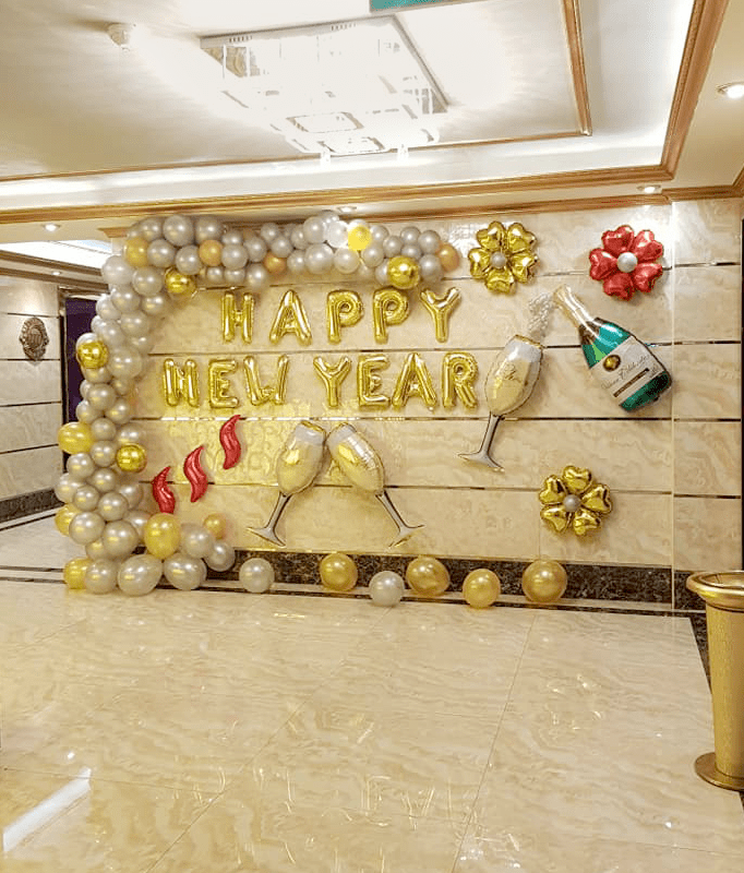 Happy New Year Balloon Decoration | Flower Gift Center