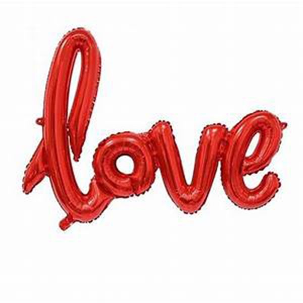 Large Red Foil Love Balloons Banner