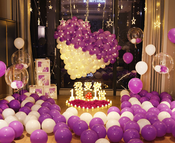 Love Me, Marry Me Balloons Decoration | Flower Gift Center
