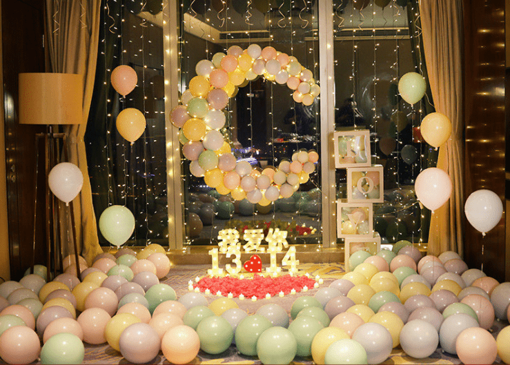 Love Me, Marry Me Pastel Color Balloons Decorations