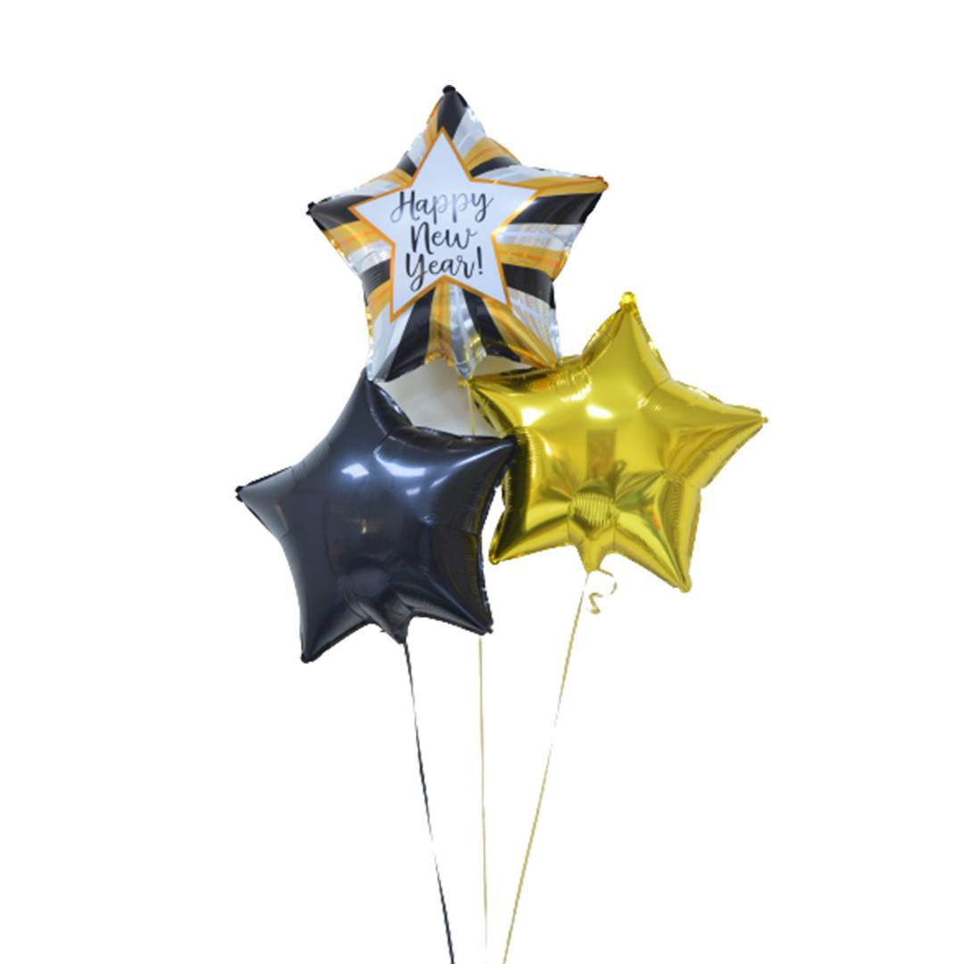 Happy New Year Star Shape Foil Balloons | Flower Gift Center