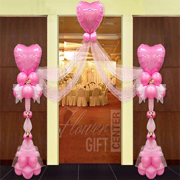 Pink Baloon Door Stand | Flower Gift Center
