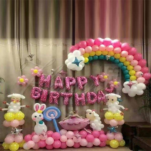 Rainbow Balloons Birthday Decoration | Flower Gift Center