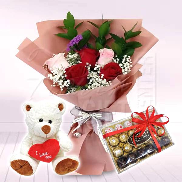5 Rose Bouquet Combo | Flower Gift Center