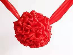 Grand Opening Red Cloth Flower Ball | Flower Gift Center