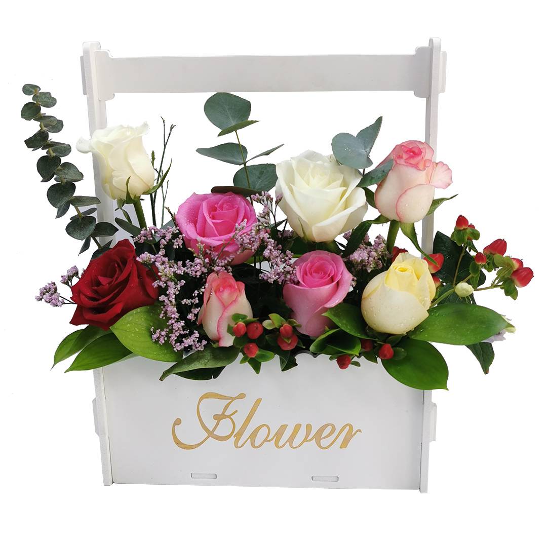 Blush Delight Flower Basket