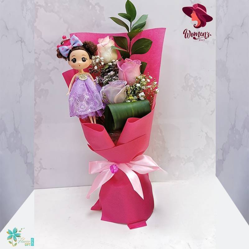 Mix Flowers Doll Bouquet | Flower Gift Center
