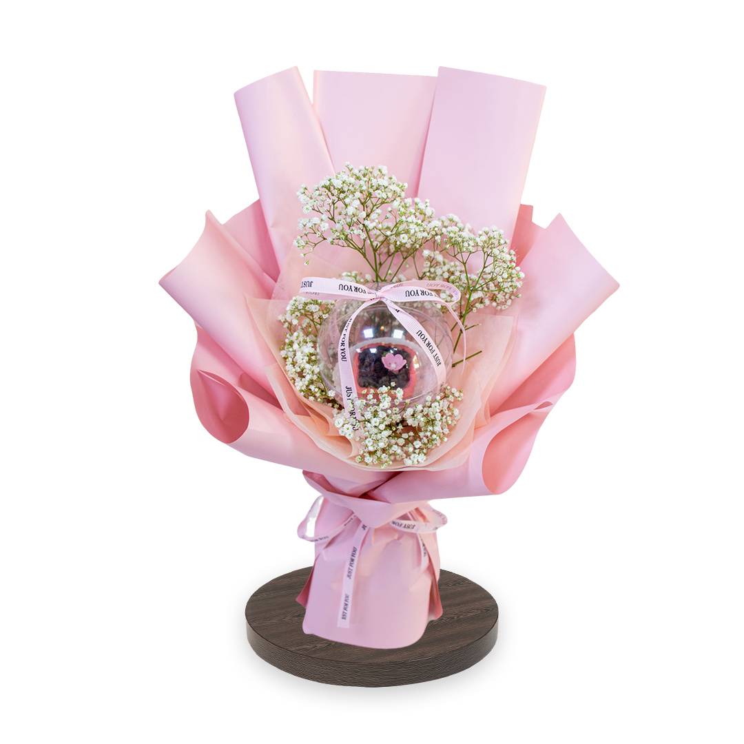 Small Dessert with Gypso Bouquet | Flower Gift Center