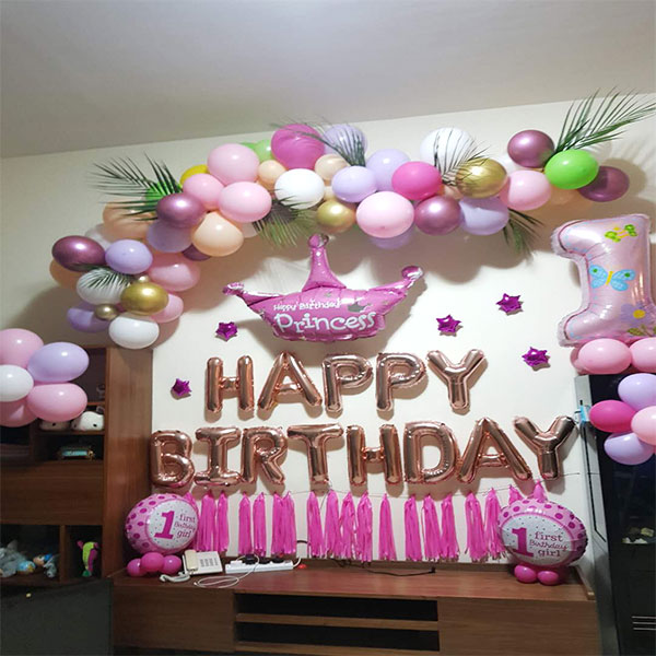 First Birthday Princess Balloon decorations