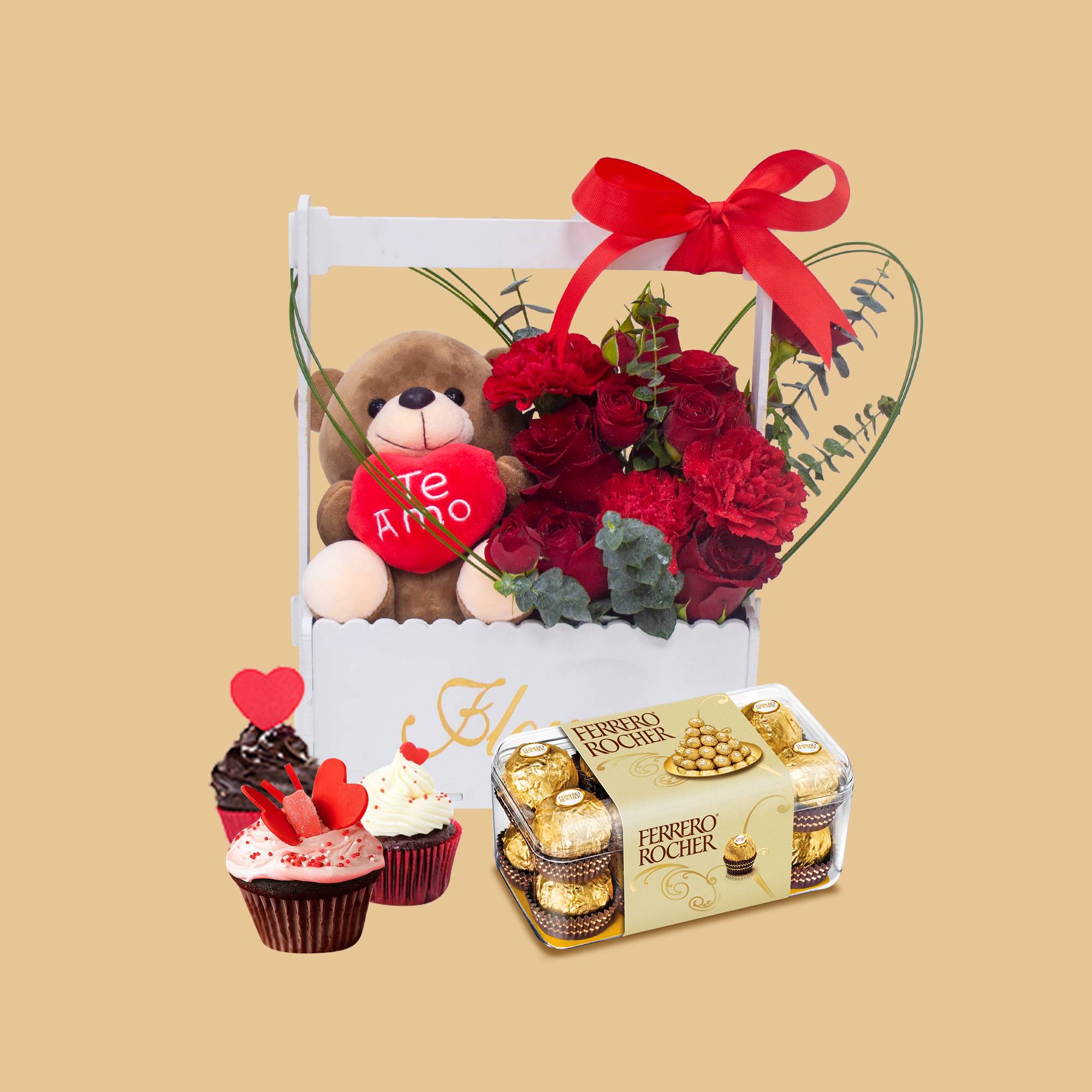 Combo Basket Bear with Chocolate or Cup Cake