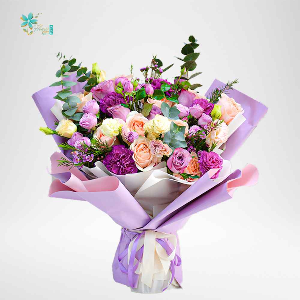 Pink and White Rose Bouquet | Flower Gift Center