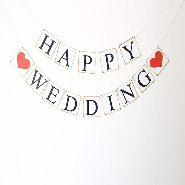 Happy Wedding Banner | Flower Gift Center