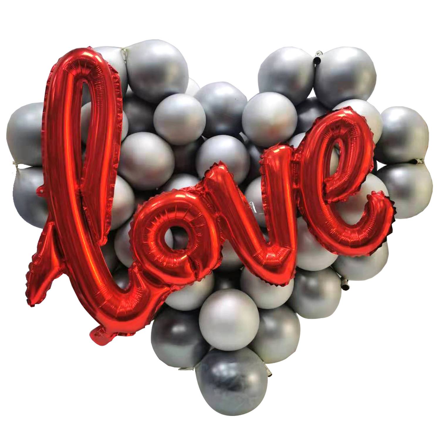 Love in Heart Latex Foil Balloons