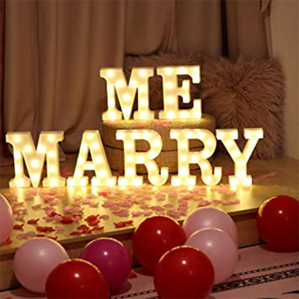 Marry Me LED Light Letter Sign