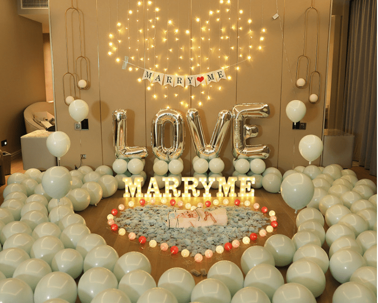 Marry Me Simple but Elegant Balloons Decorations