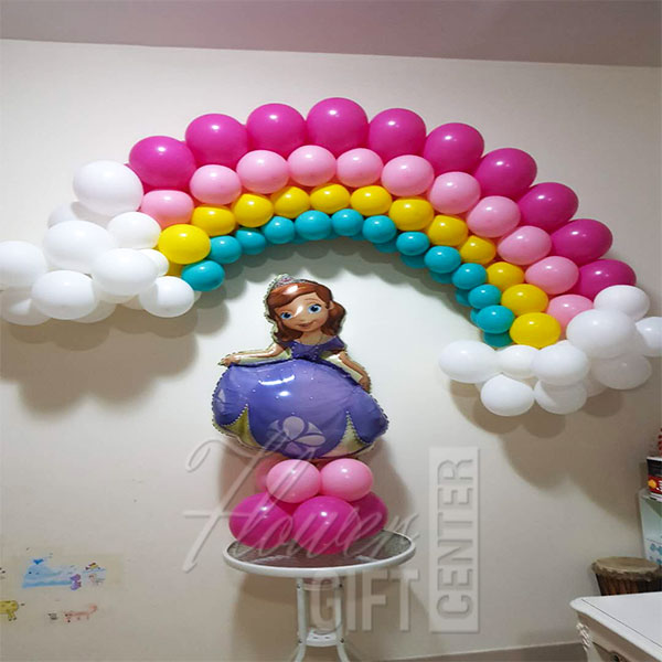 Simple Rainbow Balloons Decorations