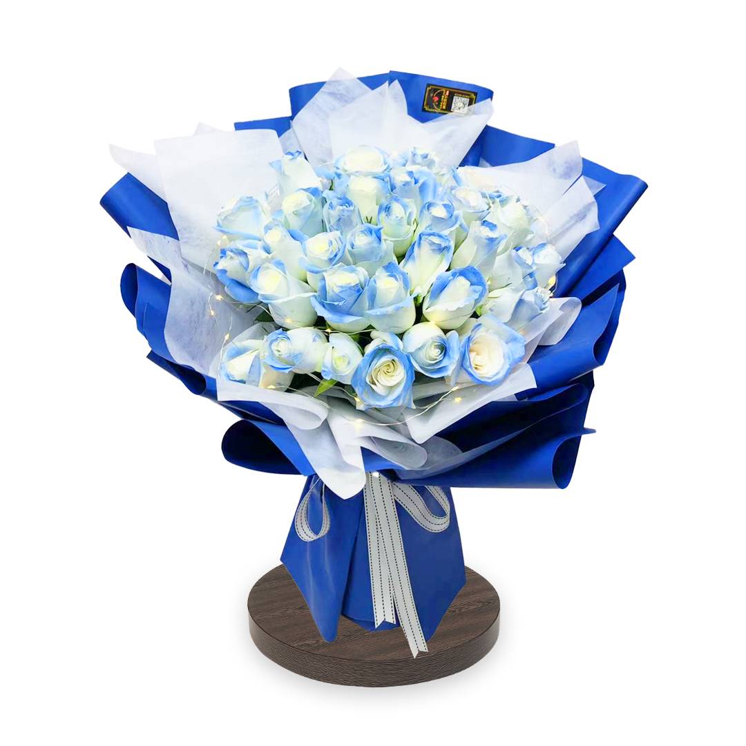 Blue Spray Roses Bouquet | Flower Gift Center