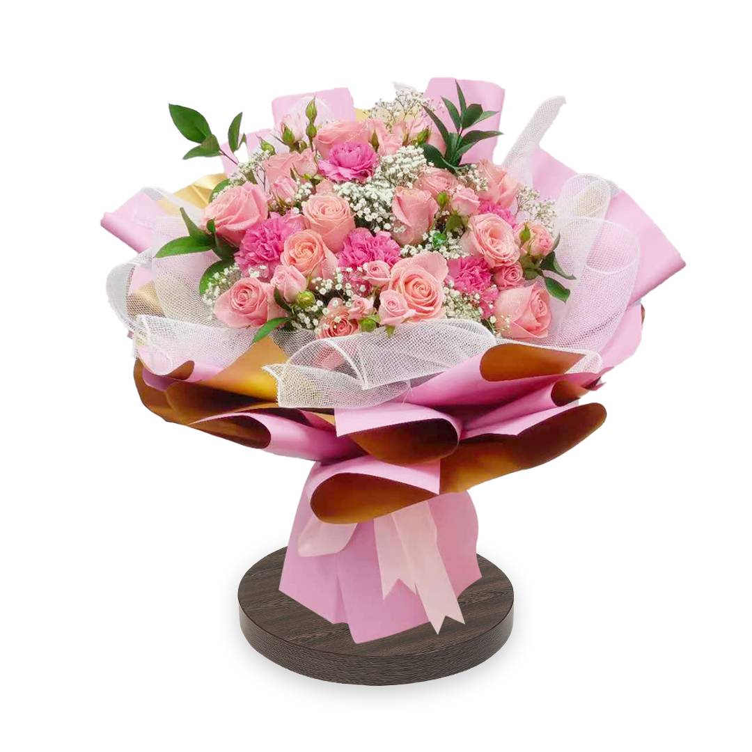 Pink Roses With Mixed Flowers
