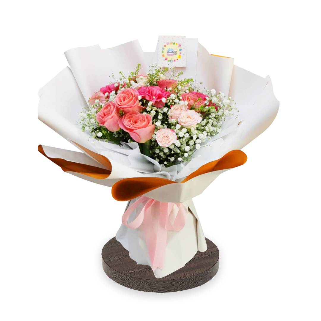 Blooming Fresh Roses Bouquet | Flower Gift Center