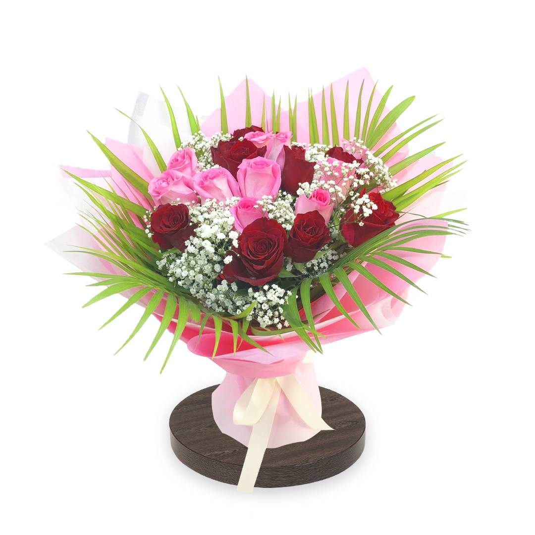 Red and Pink Roses Bouquet | Flower Gift Center