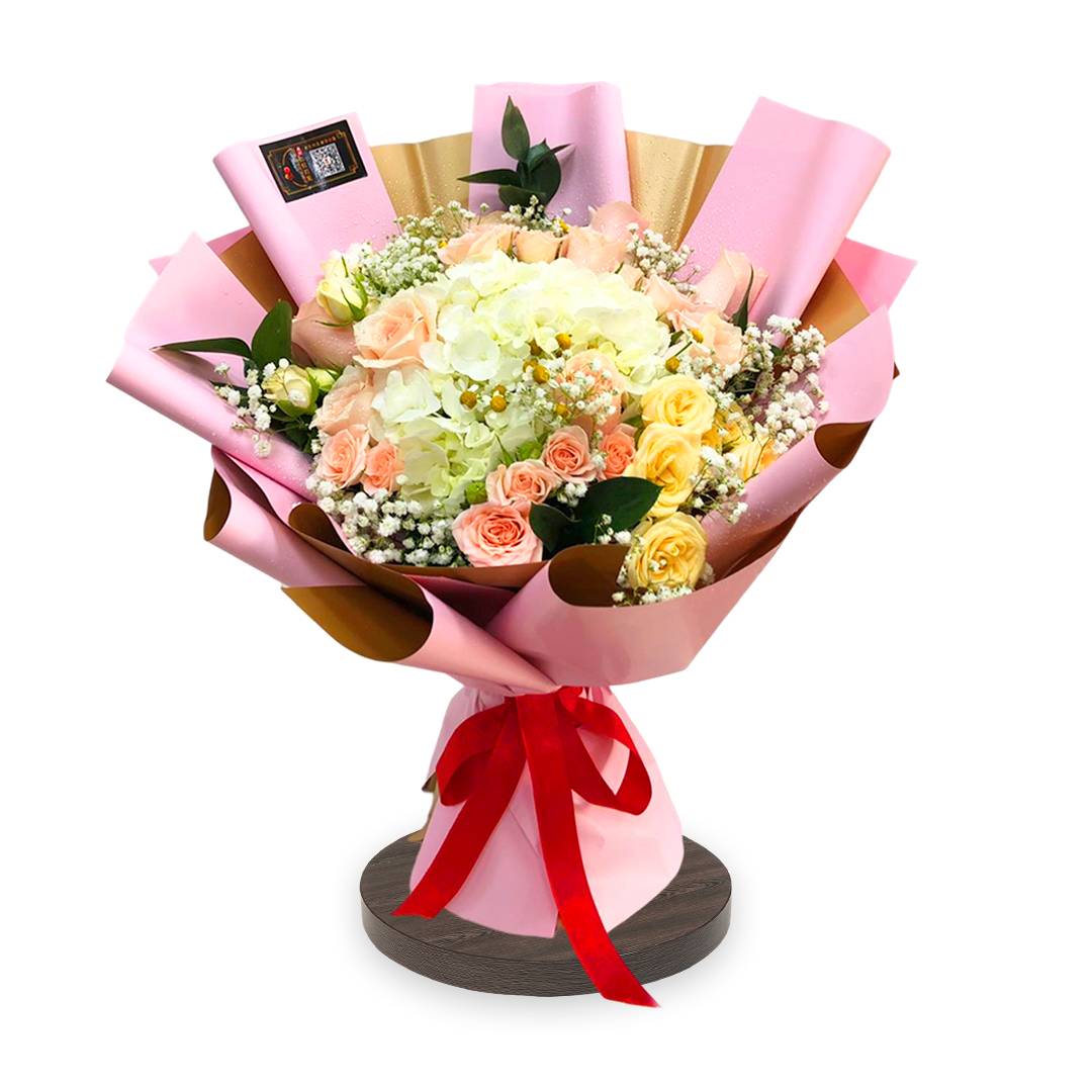 Roses & hydrengia Flower Bouquet