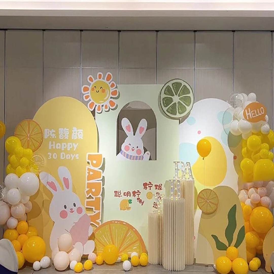 30 Days Balloon Decoration in Yellow | Flower Gift Center