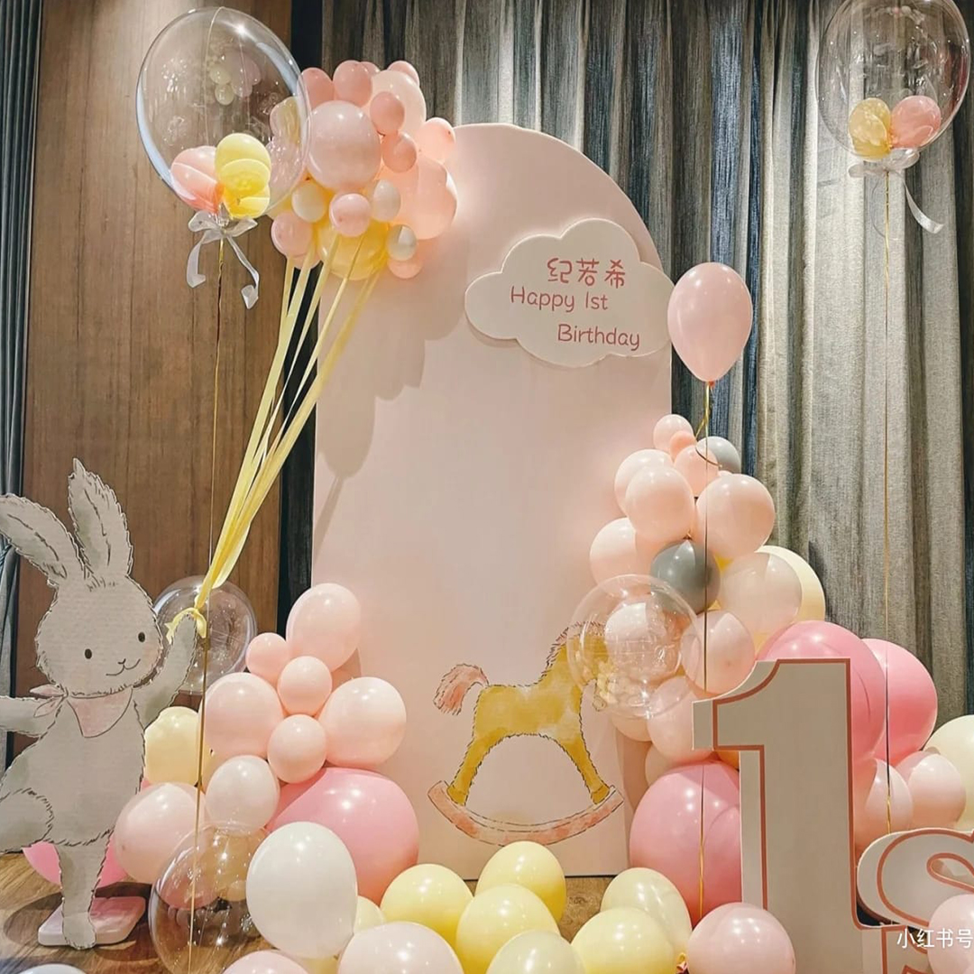 Baby Pink 1st Birthday Balloon Decoration