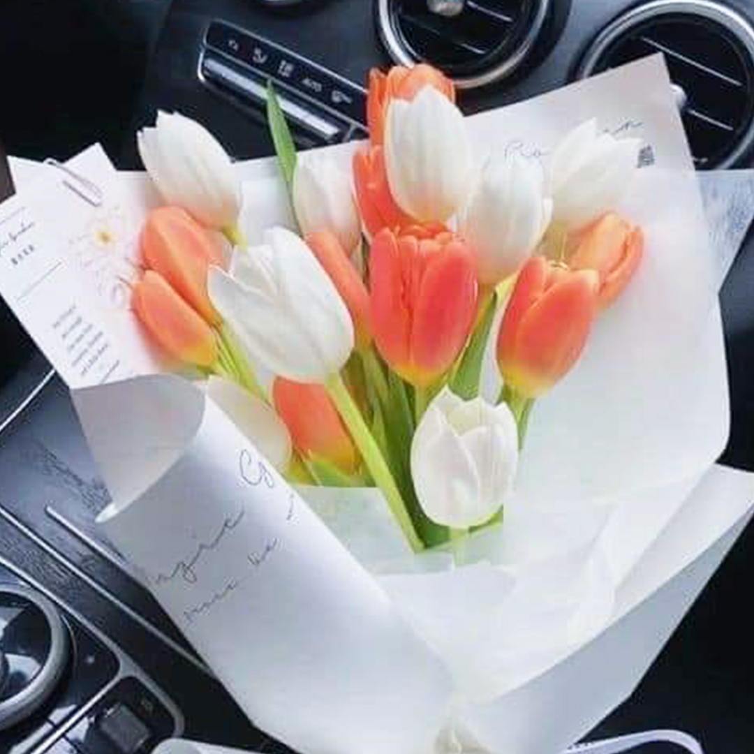 Orange&White Tulips