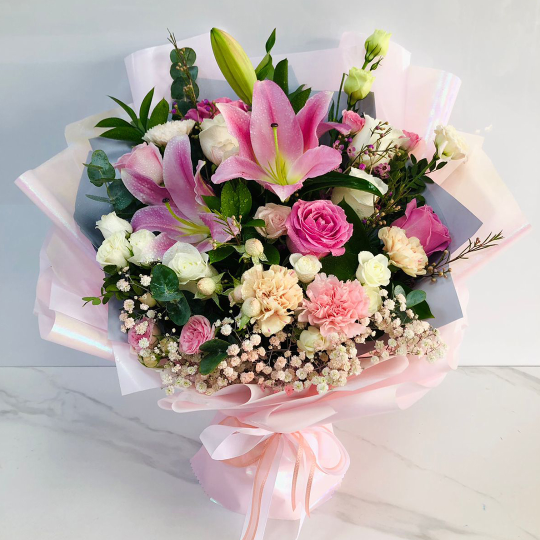 Pink Lily with Mix Flower | Flower Gift Center