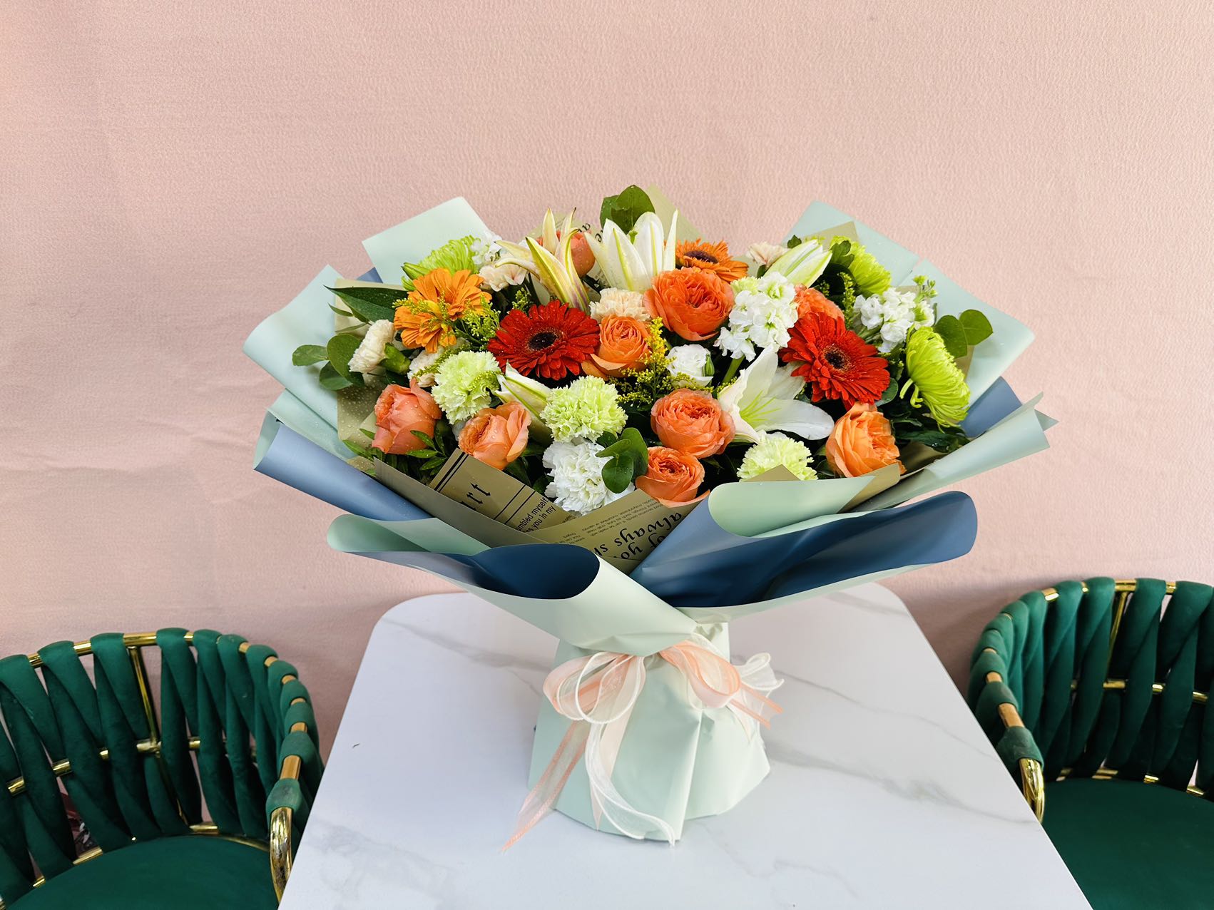Orange Bloom Bouquet | Flower Gift Center