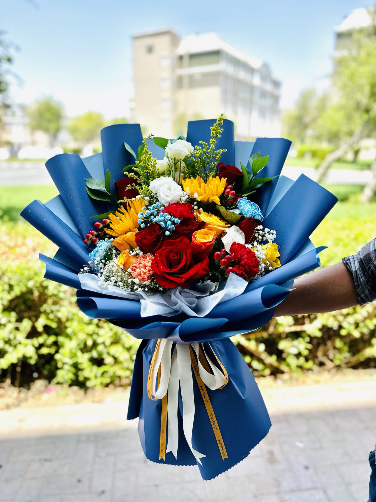 Mix Flower in Blue bouquet
