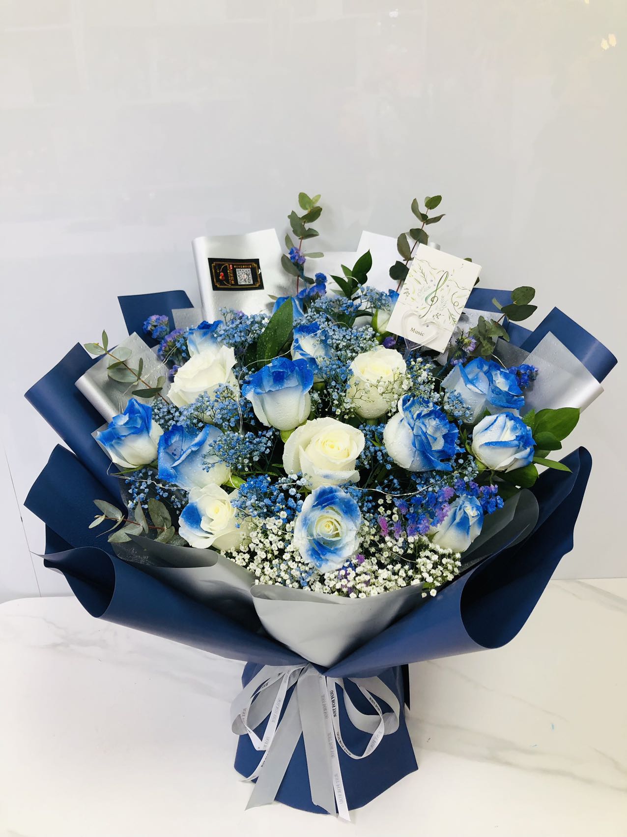Spray Blue Bouquet | Flower Gift Center