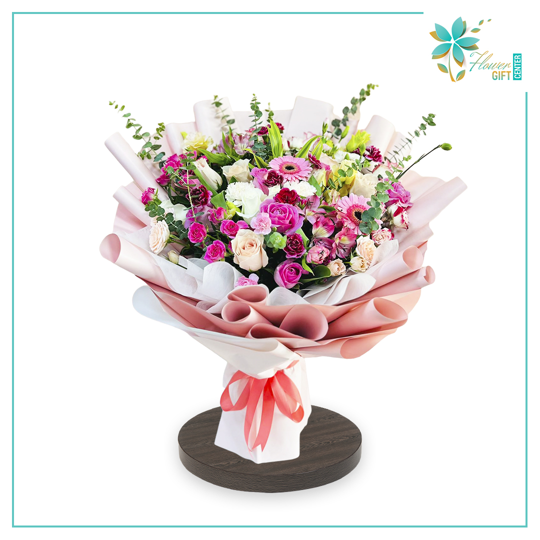 Special Mix Pink Roses Bouquet | Flower Gift Center