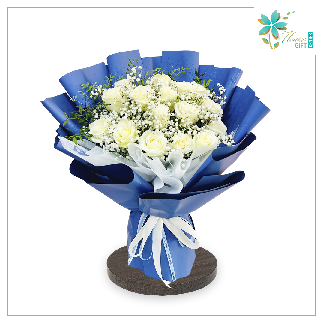 Blue White Bouquet | Flower Gift Center