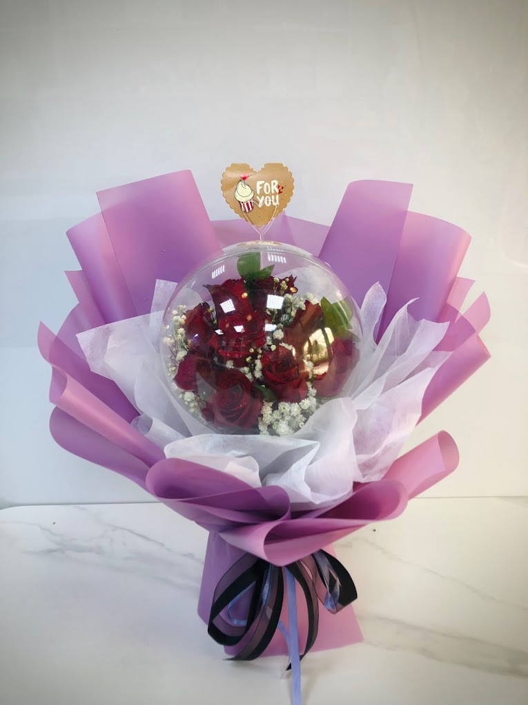 Round Acrylic Bouquet | Flower Gift Center